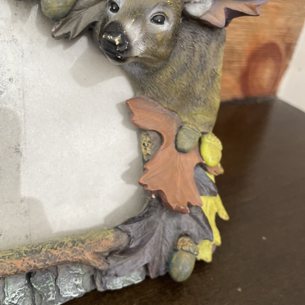 Rustic Cabin Style Photo Frame 3.5" x 5" Buck 3D Free Standing Ceramic Realism - Picture 3 of 16